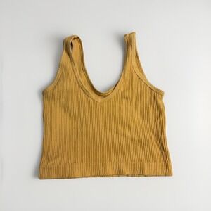 Urban Outfitters Out From Under Drew Seamless Ribbed Cropped Tank Top yellow Med
